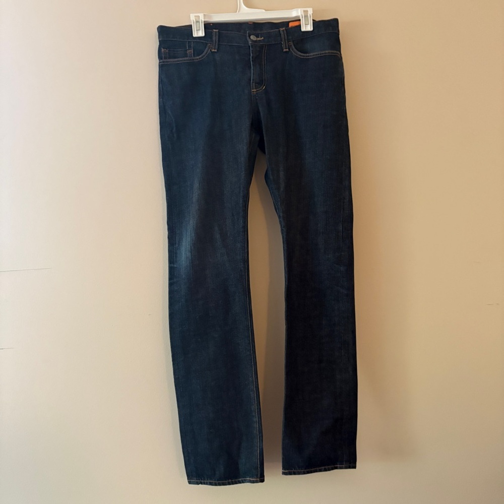 Jean Shop NYC Men’s Slim Straight Jeans 33 Long Dark Wash Made in USA